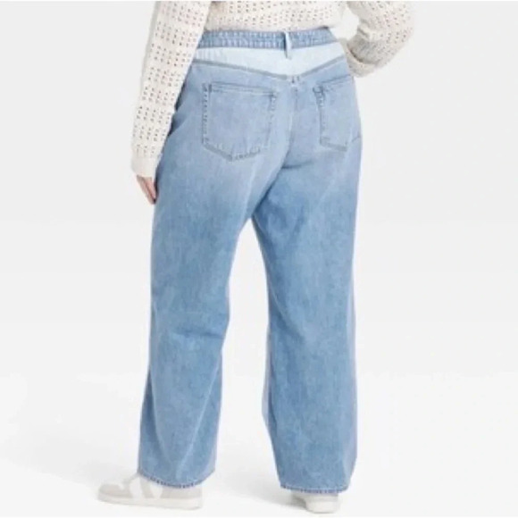 Universal Thread Mid-Rise 90s Baggy baggy leg 100% cotton non-stretch plus size - Picture 3 of 10